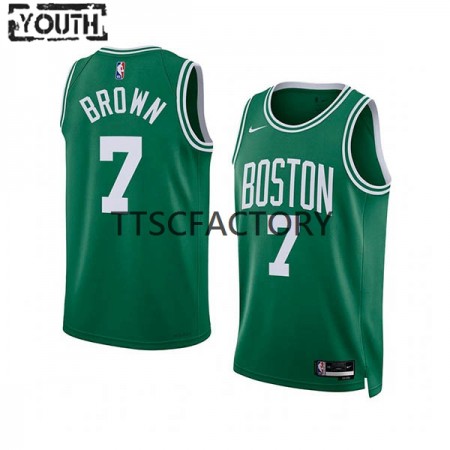 Maillot Basket Boston Celtics Jaylen Brown 7 Nike 2022-23 Icon Edition Green Swingman - Enfant